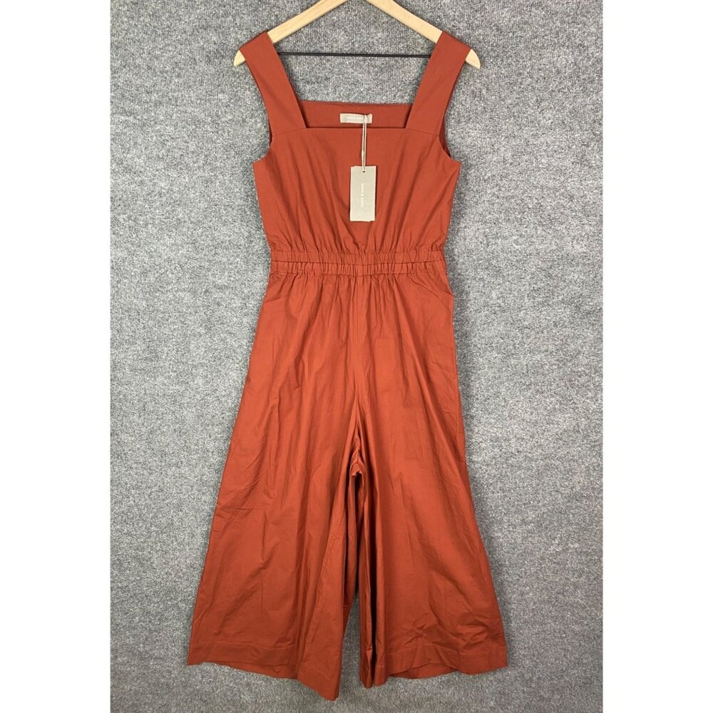 NEW Sans &‎ Sans Back Parting Off Square Neck Sleeveless Wide Leg Jumpsuit